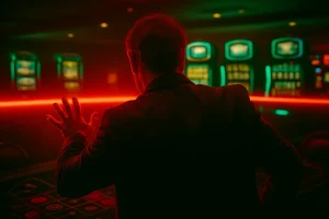 Back view of Australian man symbolising online casino player mistakes in digital casino